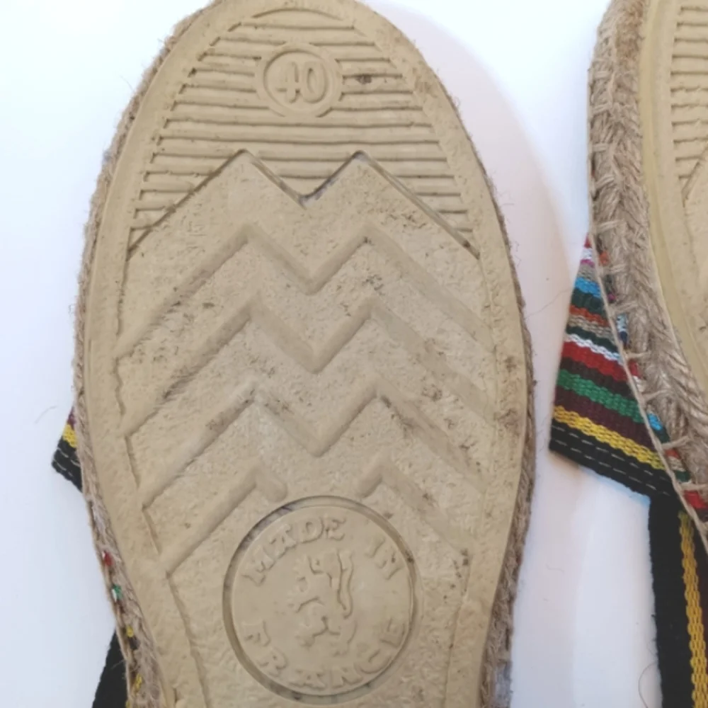 NWOT Ropey Soles Cool Blues Striped French Espadrilles